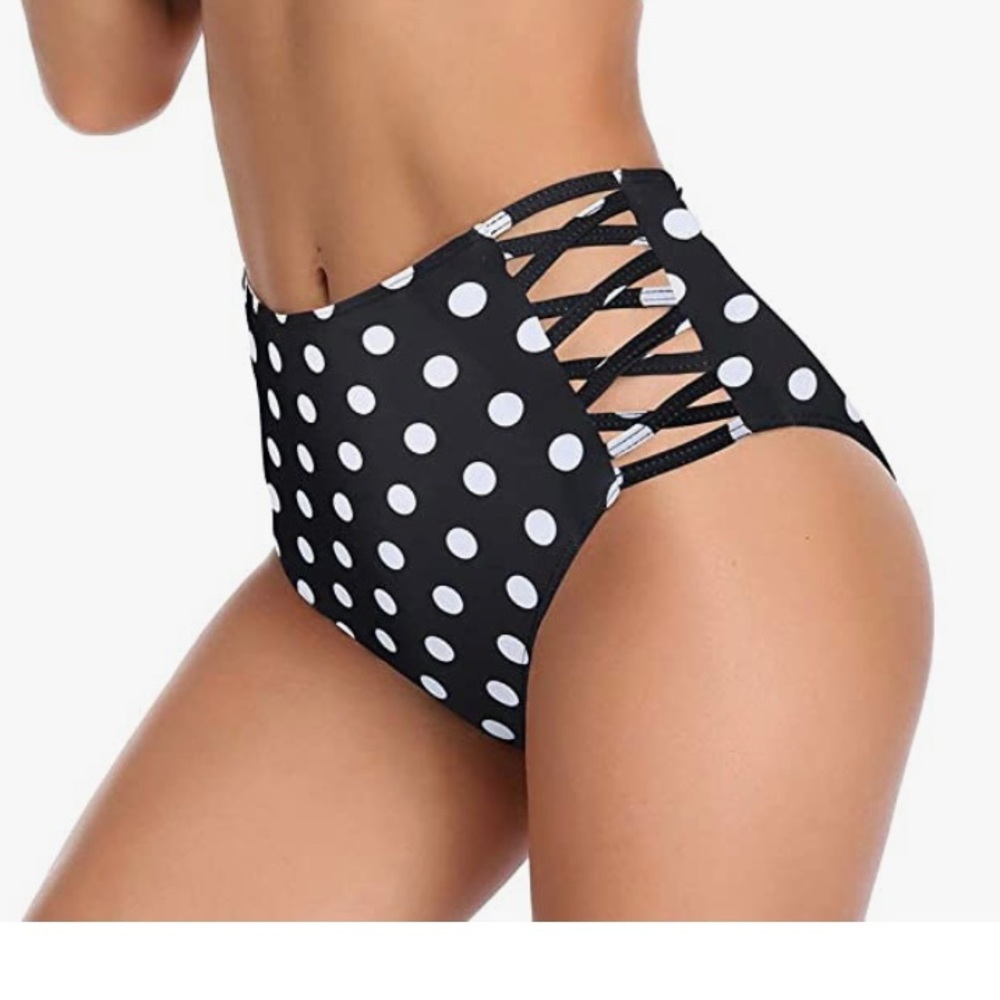 High Waisted Bikini Bottoms, Size Small